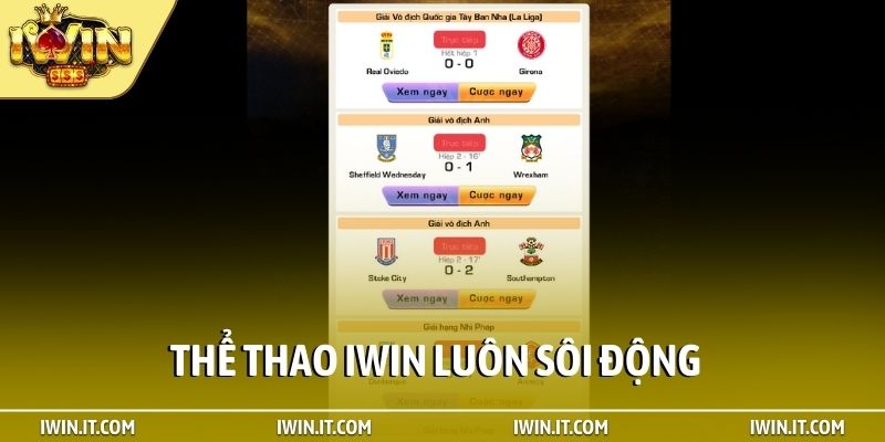 Thể thao iWin luôn sôi động
